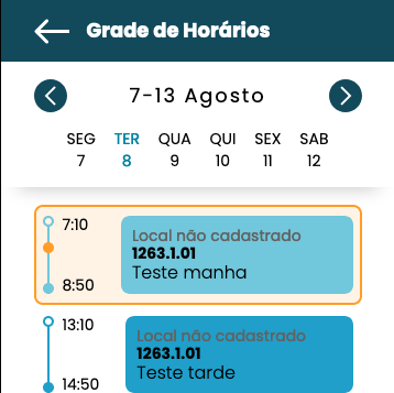 Webapp Grade de Horários